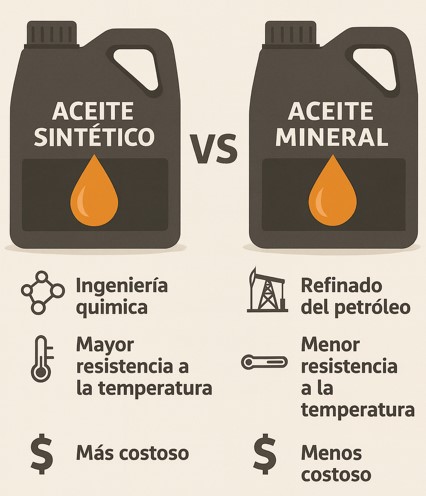 Comparativa de aceites sintéticos y minerales